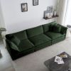 Comfortable Deep Seat Reversible Modular 6 Seater Sectional Super Soft Sofa U Shaped Sectional Couch with 3 Ottomans, 3 Toss Pillows and 2 Arm Pillows