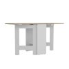 Folding Dining Table Evart, Living Room, White / Macadamia