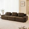 117" Modern Modular Sectional Sofa for Living Room, Corduroy Fabric,Oversized 3-Seater Couch with Deep Seat, Pearl-like piping, Tufted Design
