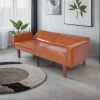 Foldable Faux Leather Sofa Bed for Living Room & Office Premium Synthetic Leather Cover High Resilience Foam Padding 3 Stage Adjustability Space Savin