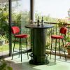 Bar Table, Round Bistro Pub Table with Footrest for Dining Coffee Cocktail(Only Table)