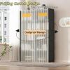 61''H Dustproof 5-Tier Simple Closet Cabinet with Plastic Curtain, 10-Cubby Storage Rack, Shelf Organizer Unit