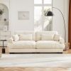 Large Size Modern Two-seater Sofa with Bolstered Armrests,Velvet 2-Seater Sofa With Waist Pillows and Throw Pillows , Suitable for Living Room , Loft