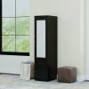 Livelylodge Slim White Storage Cabinet with Glass Door â€“ Space-Saving Tall Organizer with Metal Handles, Perfect for Small Spaces or Bedroom Use