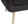 Mid-Century Modern Fabric Accent Armchair Single Sofa with Rubber Wood Legs for Living Room