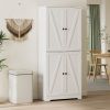 Kitchen Pantry Storage Cabinet, Adjustable Shelves, Freestanding Wooden Cupboard for Dining Room Living Room, Laundry