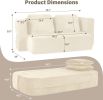 Convertible Sofa Bed with Blanket, Boneless Cloud Couch Queen Scott Fabric for Living Room Bedroom