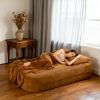 Convertible Sofa Bed with Blanket, Boneless Cloud Couch Queen Scott Fabric for Living Room Bedroom