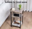 3 layer coffee table with adjustable height, small bedside table, storage shelf, suitable for bedroom, living room, office space saving