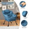 Modern Polyester Fabric Lazy Chair with Steel Frame and Side Pocket