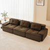 117" Modern Modular Sectional Sofa for Living Room, Corduroy Fabric,Oversized 3-Seater Couch with Deep Seat, Pearl-like piping, Tufted Design