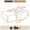 NEW Convertible Chaise Lounge Chair Plush with Wide Armrest & Throw Pillows, Cozy Boneless Sleeper Sofa Bed Armchair, with cup holder,for Living Room