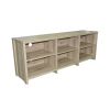 65 in. Wood Black Oak TV Stand with 6 Storage Shelves
