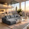 104.3''Cloud Sectional Couch with L-Shaped Chaise,Modern Modular Sofa with Deep Seat, with side pockets ,Upholstered Couches for Living Room Bedroom