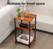3 layer coffee table with adjustable height, small bedside table, storage shelf, suitable for bedroom, living room, office space saving
