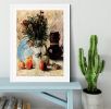 Vase with Flowers Coffeepot and Fruit by Van Gogh Framed Print