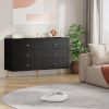 6 Drawer Dresser For Bedroom, Storage Cabinet With Golden Handles, Modern Closet Of Drawers For Living Room