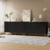 Sideboard Storage Cabinet with Adjustable Shelves, Buffet Cabinet, Elegant Fashionable Storage Cabinet with Golden Handle and Metal Legs