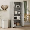 Kitchen Pantry Storage Cabinet, Adjustable Shelves, Freestanding Wooden Cupboard for Dining Room Living Room, Laundry