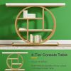 105cm Industrial Console Table 4-Tier Sofa Table Entrance Table with round Foot Modern Vintage Style Living Room Decor