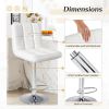 Bar Stools Set of 2, PU Leather Adjustable Swivel Barstools, Armless Hydraulic Kitchen Counter Bar Stool, Kitchen Island Chairs Set