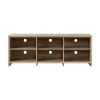 65 in. Wood Black Oak TV Stand with 6 Storage Shelves