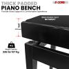 5 Core Adjustable Piano Bench Thick 3.25" Solid Wood Keyboard Stool Heavy Duty Musician Chair