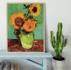 Three Sunflowers in a Vase by Van Gogh Framed Print