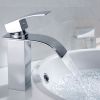 Waterfall showerhead bathroom faucet, single handle bathroom sink faucet