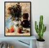 Vase with Flowers Coffeepot and Fruit by Van Gogh Framed Print