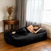 Convertible Sofa Bed with Blanket, Boneless Cloud Couch Queen Scott Fabric for Living Room Bedroom