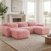 U-shaped Boneless Sofa 32D High Density Sponge Bottom Anti-Slip Design With Chaise Free Combination Full-compression Vacuum Packaging Deep Seat Design