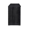 65 in. Wood Black Oak TV Stand with 6 Storage Shelves