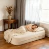 Convertible Sofa Bed with Blanket, Boneless Cloud Couch Queen Scott Fabric for Living Room Bedroom