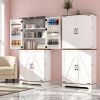 75" Tall Kitchen Pantry, Farmhouse Storage Cabinet with Barn Doors, Organizer, Drawer and Adjustable Shelves, Rustic Wood Cupboard for Kitchen