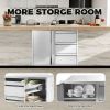 Outdoor Kitchen Drawer Combo,BBQ Triple Drawer & Trash Drawer Combo Stainless Steel for BBQ Island,Grilling Station