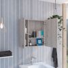 Kenya Medicine Cabinet, Mirror, Double Door, Four Interior Shelves, Black