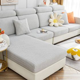 Elastic sofa cover, all inclusive, universal cover, lazy sofa cover, anti cat scratch sofa cover, seasonal universal seat cushion (Color: Youmai Light Grey, size: Headrest S)