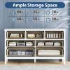 7 Drawer Dresser For Bedroom, Wood Storage Cabinet With Meta Handles, Modern Closet Of Drawers for Living Room, TV Stand Dresser