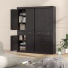 Kitchen Pantry Storage Cabinet with Doors Drawer and Adjustable Shelves