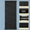 Rustic Barn Style Storage Cabinet with Adjustable Shelves 29.9 Inches X 15.7 Inches X 72 Inches for Kitchen