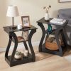 3-Tier Nightstand with Charging Station, Modern Bedside Table with USB Ports And Outlets, Slim End Table for Bedroom, Small Apartment, Dorm Room