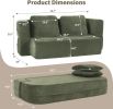 Convertible Sofa Bed with Blanket, Boneless Cloud Couch Queen Scott Fabric for Living Room Bedroom