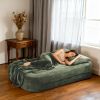 Convertible Sofa Bed with Blanket, Boneless Cloud Couch Queen Scott Fabric for Living Room Bedroom