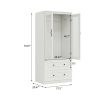 Livelylodge Slim White Storage Cabinet with Glass Door â€“ Space-Saving Tall Organizer with Metal Handles, Perfect for Small Spaces or Bedroom Use