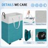 75L Rolling Laundry Basket with Wheels, Collapsible & Waterproof Laundry Hamper, Mobile Clothes Hamper