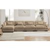 L Shaped Sectional Cloud Sofa , Convertible Deep 4 Seater Modular Couch for Living Room,Modern Velvet Comfy Upholstered Corner Couch Waist Pillows