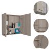 Kenya Medicine Cabinet, Mirror, Double Door, Four Interior Shelves, Black