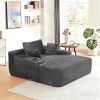 NEW Convertible Chaise Lounge Chair Plush with Wide Armrest & Throw Pillows, Cozy Boneless Sleeper Sofa Bed Armchair, with cup holder,for Living Room