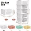 5 Pack Stackable Closet Organizer Box, Multifunctional Foldable Closet Storage Basket for Bathroom Kitchen Laundry Room Wardrobe Storage